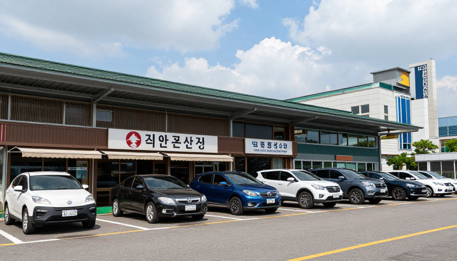 대한민국 시외버스 터미널 인근 맛집과 주차장이 보이는 전경 이미지