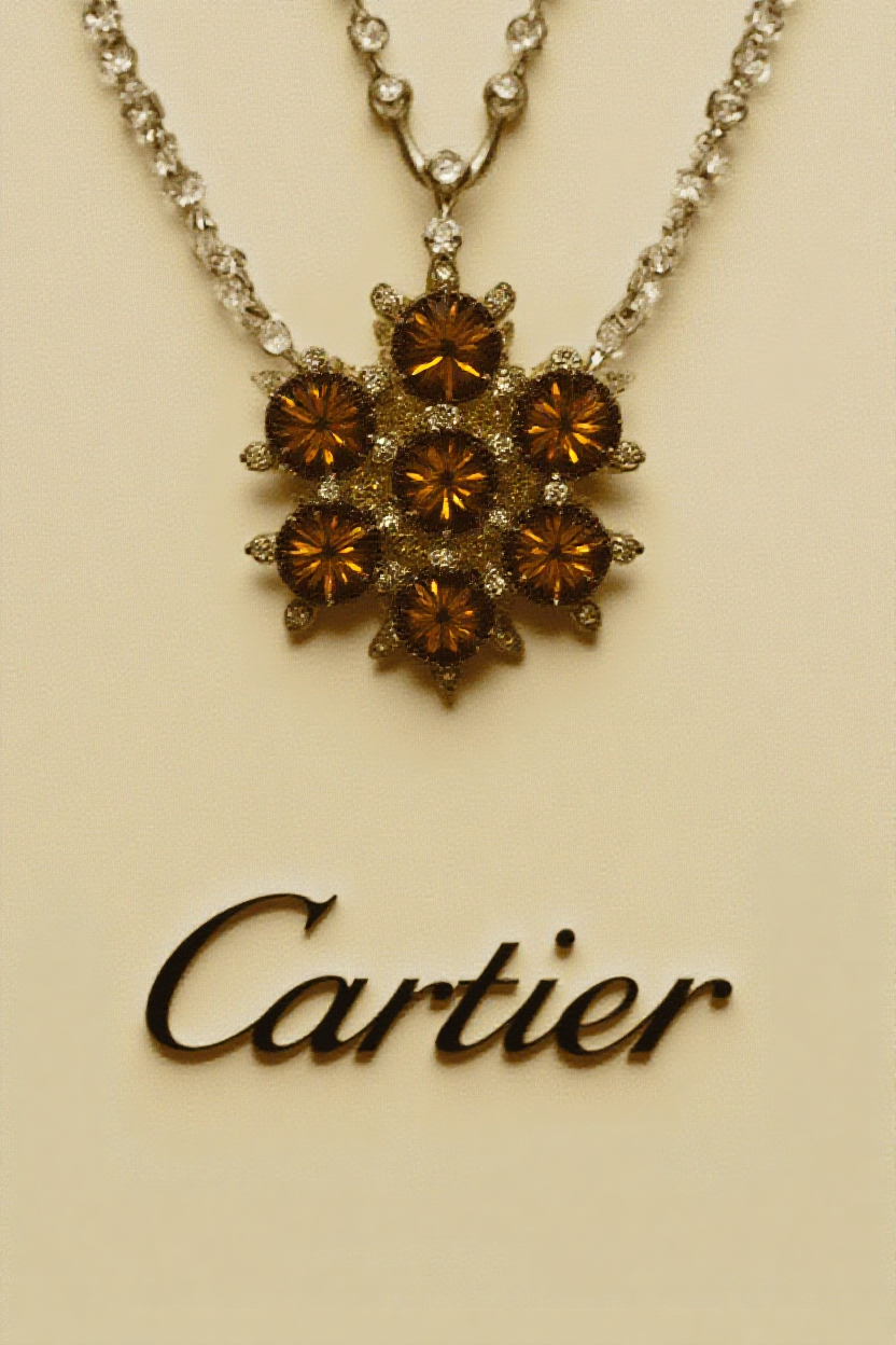 까르띠에 디아망 레제 네크리스의 고급스러운 실사 이미지