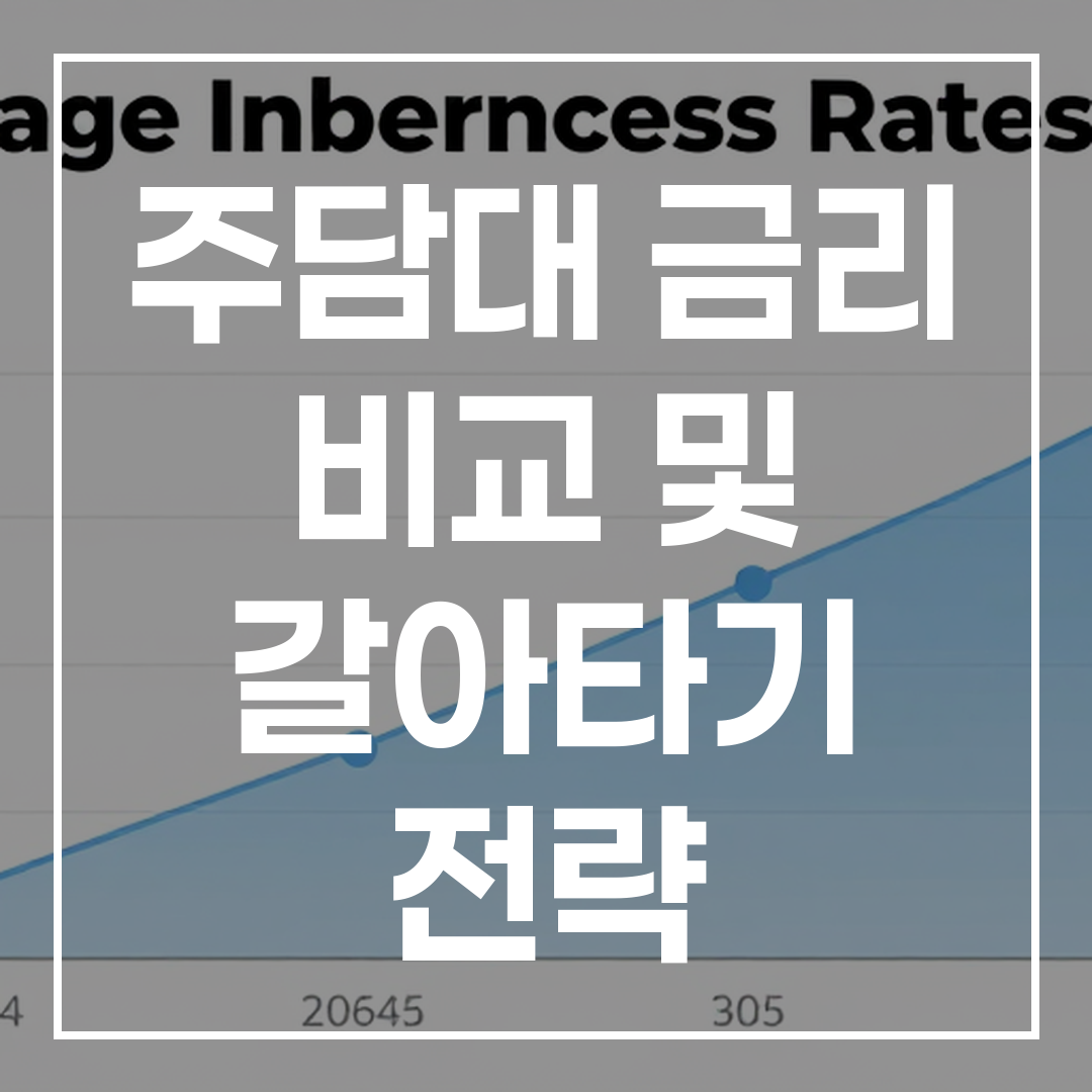 주택 담보 대출 금리 비교를 나타내는 인포그래픽 차트, 다양한 금융기관의 금리 현황과 변동 추이를 보여줌