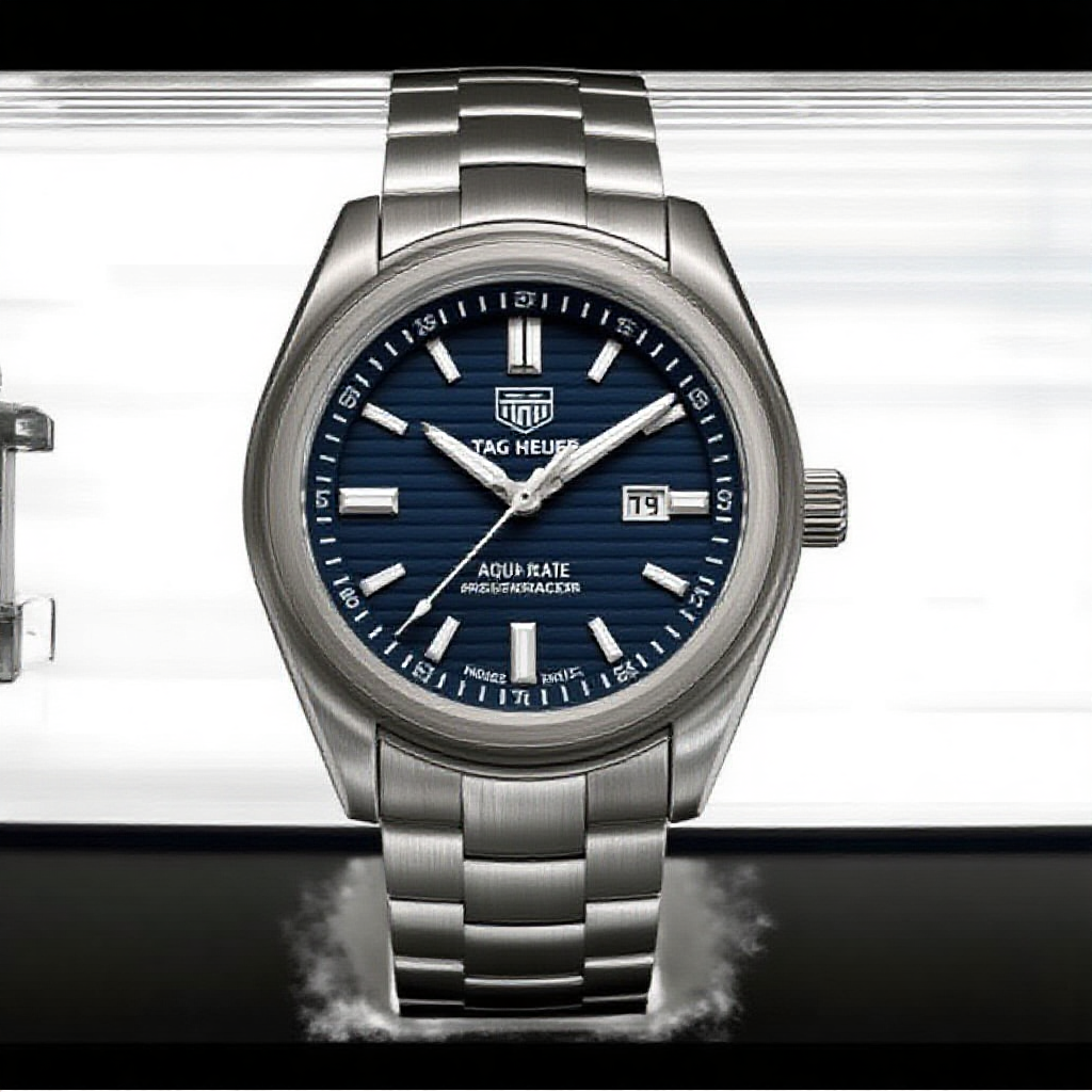 태그호이어 아쿠아레이서 다이버 워치의 단방향 회전 베젤 클로즈업 사진