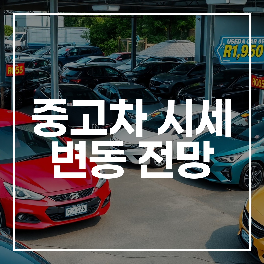 2026년 다양화된 중고차 시장 모습, 저렴한 경차와 고급 대형차가 혼재된 야외 매매장 사진