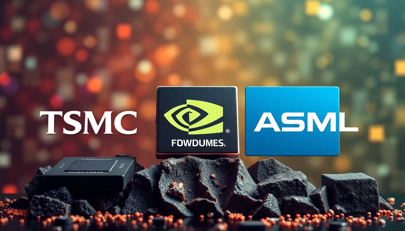 TSMC, 엔비디아, ASML 등 반도체 주요 기업으로 구성된 분산 투자 포트폴리오 이미지