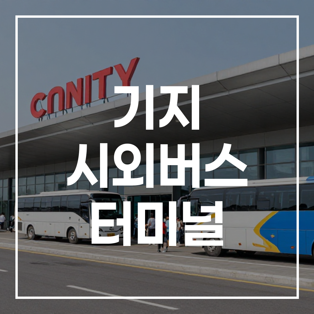 인터시티 버스 터미널 외부 모습, 버스와 승객들이 있는 장면