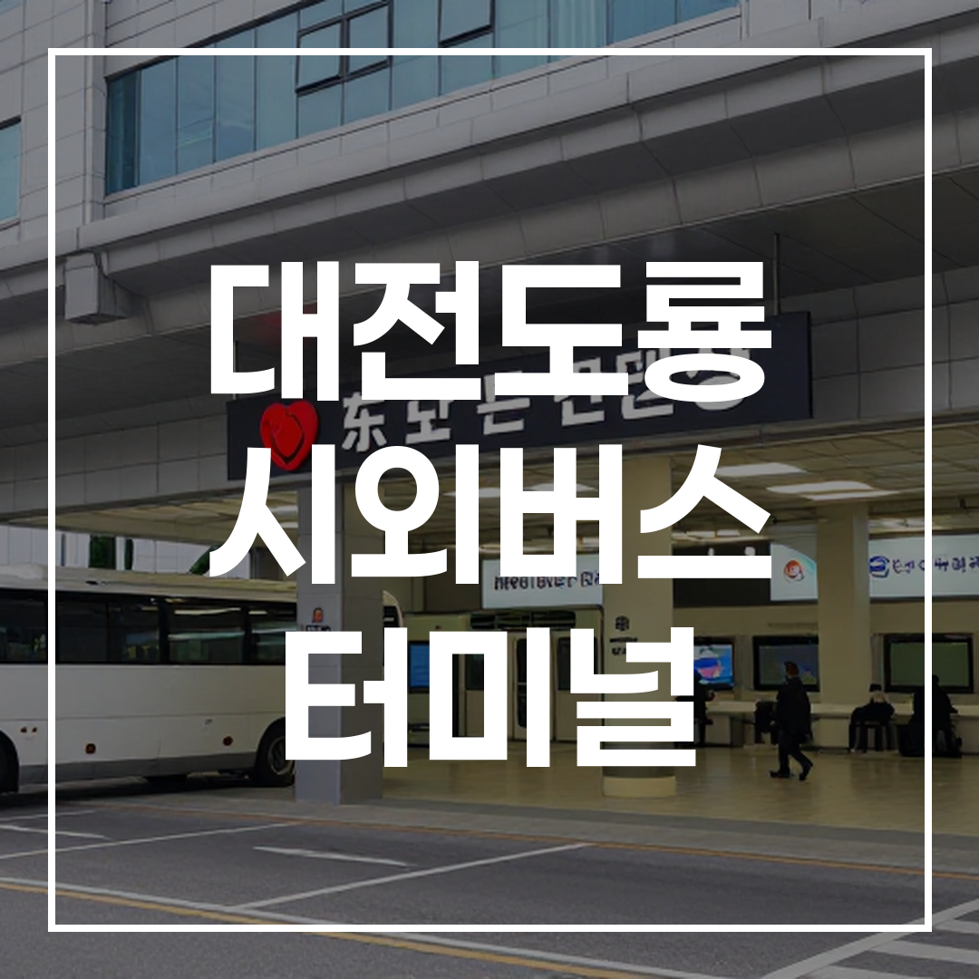 한국 시외버스터미널의 외관과 내부 전경을 보여주는 사진