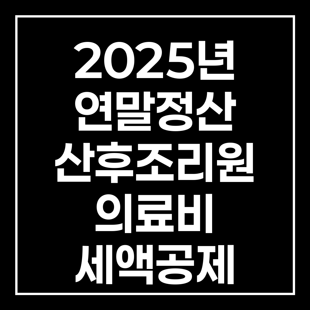 2025년 산후조리원 의료비 세액공제 관련 정책 설명 이미지