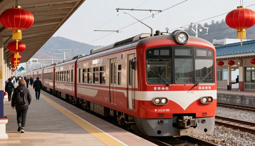 기차역 플랫폼에서 KTX를 기다리는 사람들