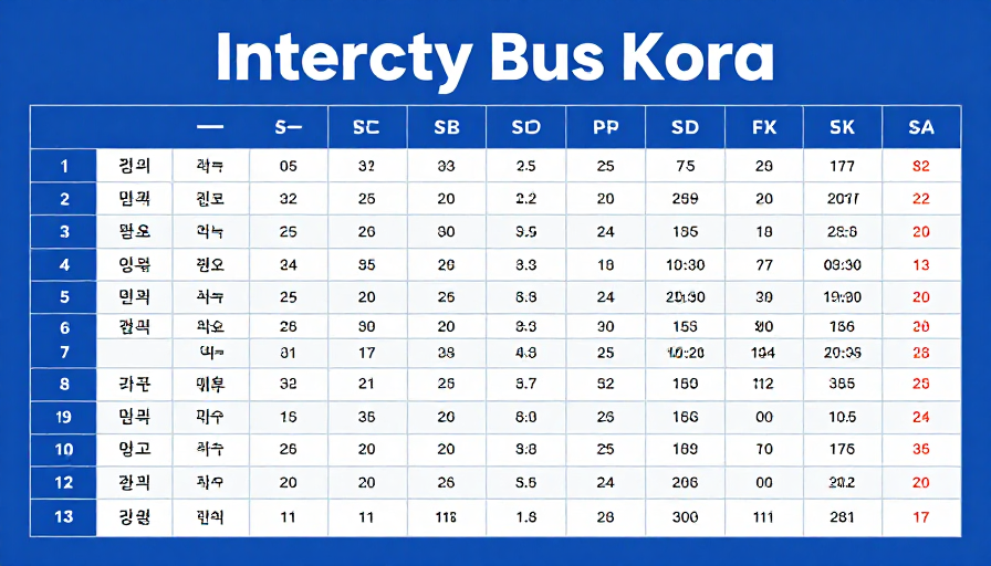 한국 시외버스 시간표가 보이는 이미지