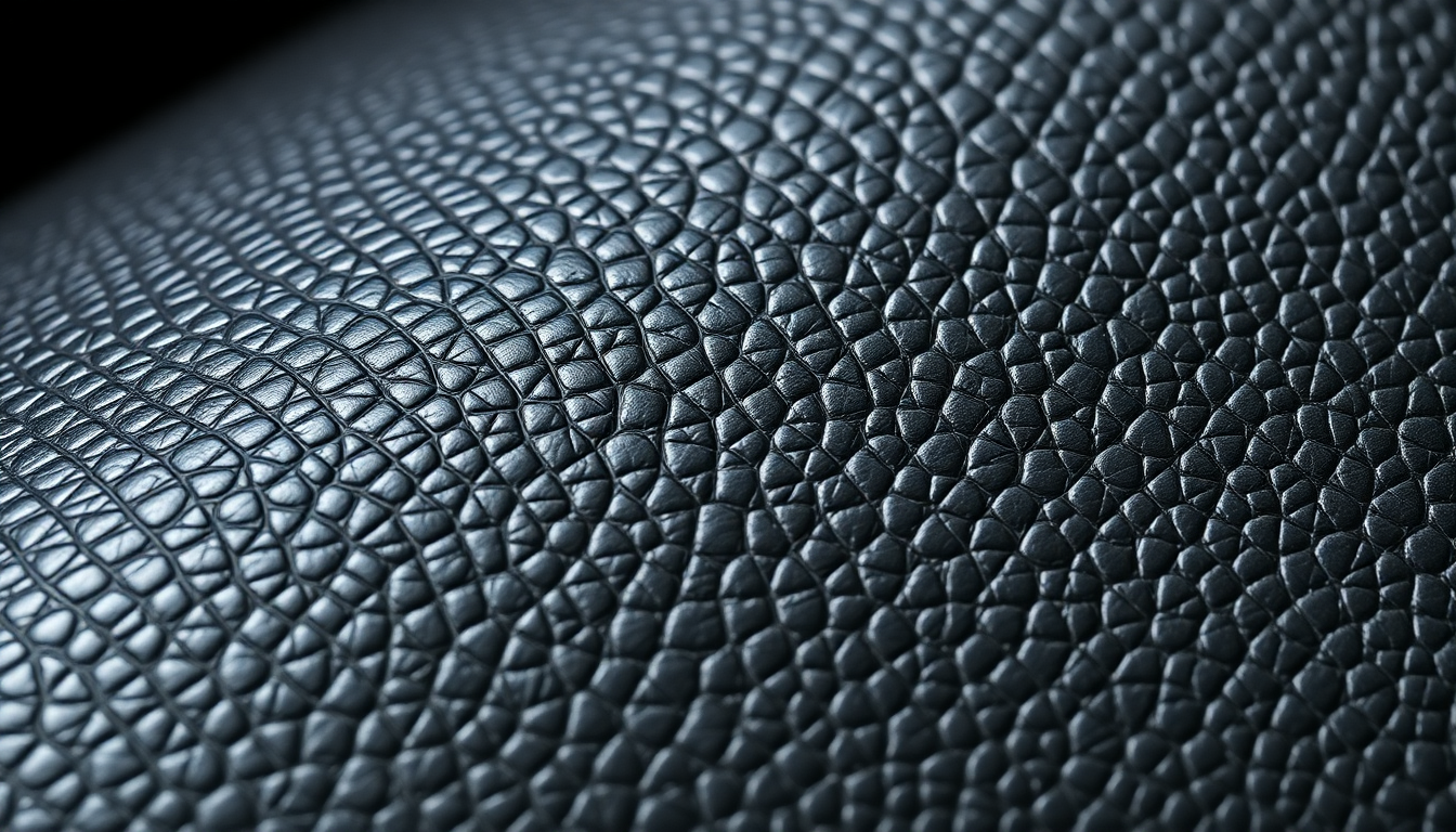 스크래치에 강한 명품 가죽 소재인 사피아노와 캐비어 가죽의 세밀한 질감 클로즈업 이미지