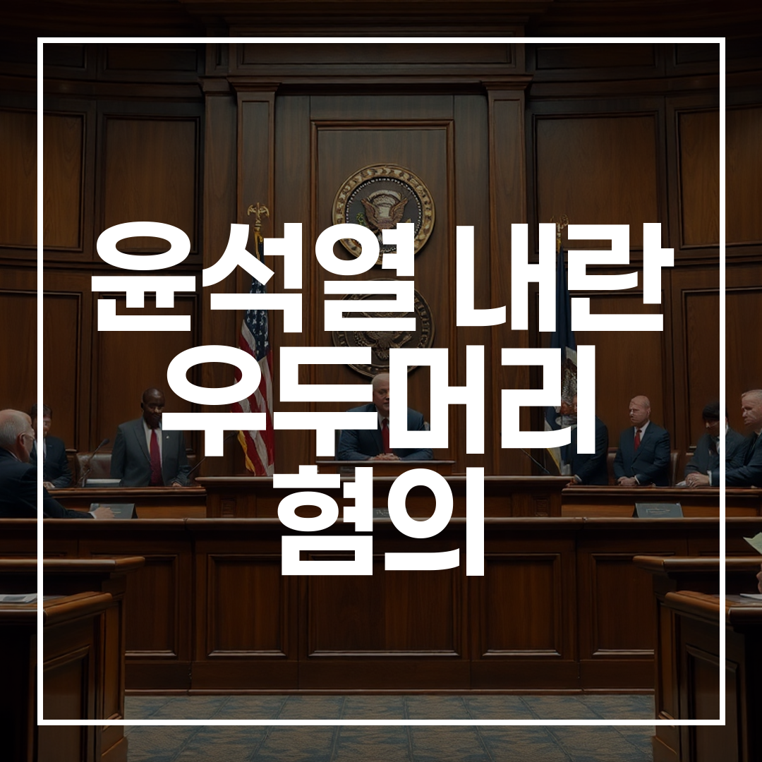 중대한 범죄 혐의를 받는 전 대통령의 재판 모습을 보여주는 법정 장면