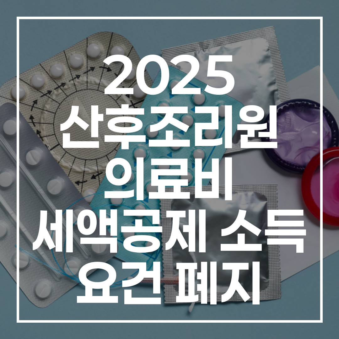 2025년 산후조리원 의료비 세액공제 변경 사항에 관한 인포그래픽