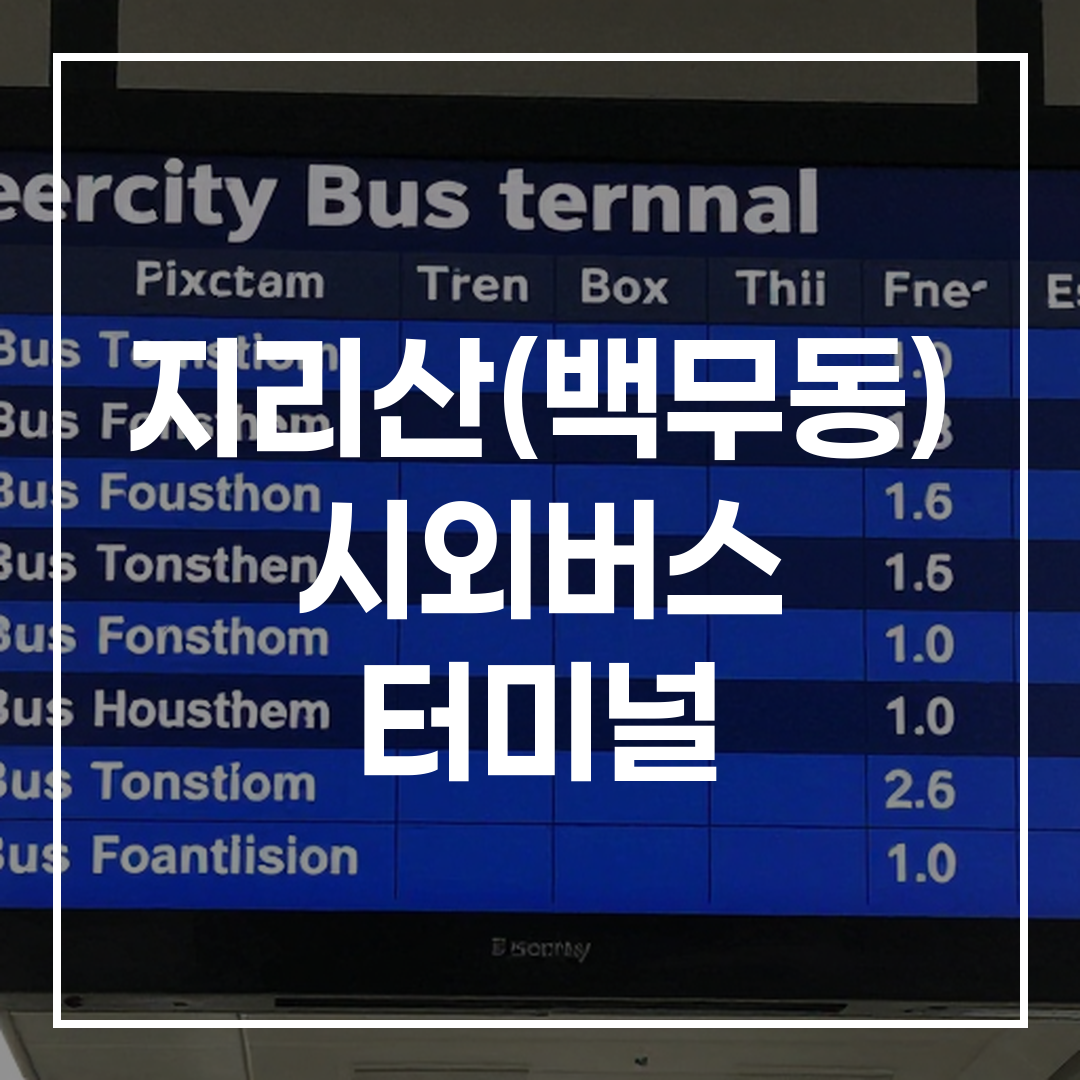 도시 간 버스 터미널의 출발 시간과 일정이 표시된 디지털 버스 시간표 화면