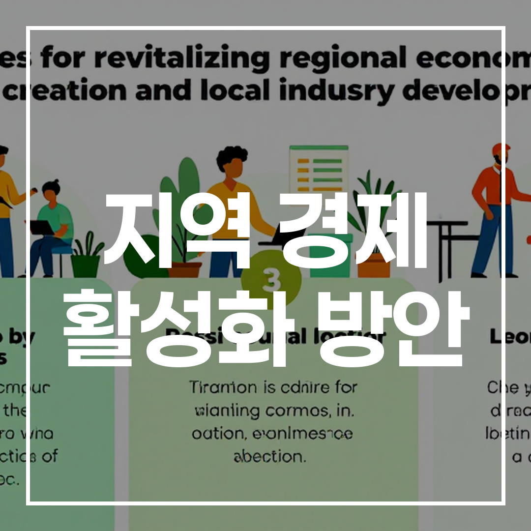 지역 경제 활성화와 일자리 창출을 위한 전략 인포그래픽, 지역 산업 발전 사례를 포함한 상세 그래픽