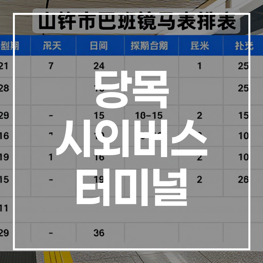 시외버스 터미널의 예매 및 시간표를 보여주는 이미지
