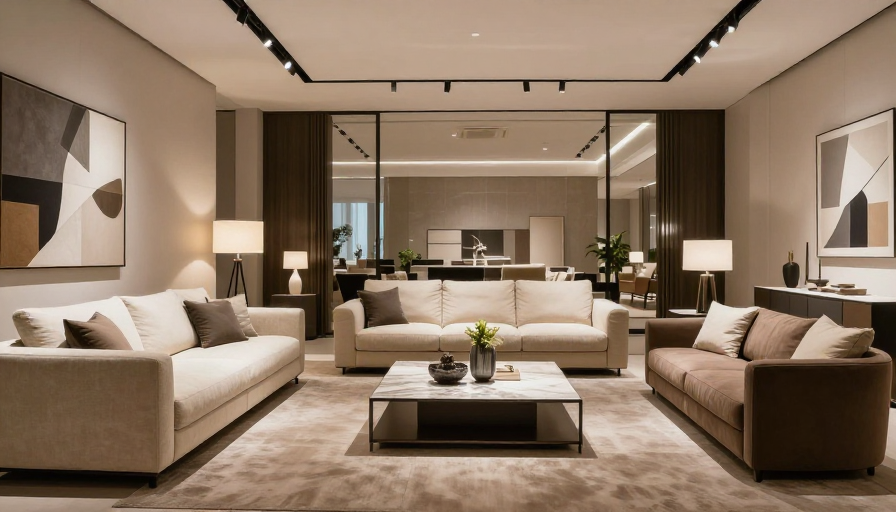 고급스러운 이탈리아 하이엔드 가구로 꾸며진 모던한 거실 인테리어