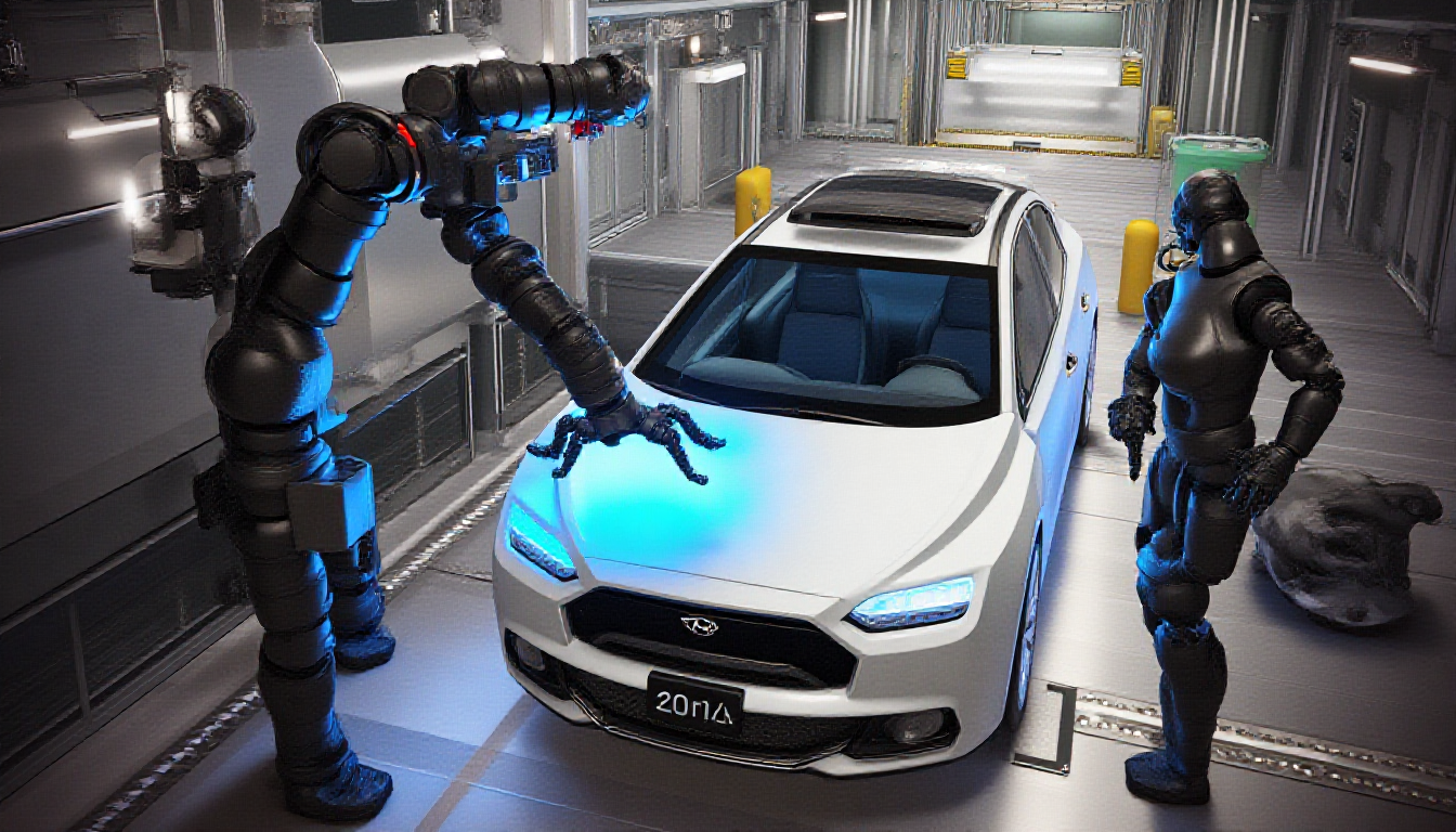 현대자동차 아틀라스 로봇과 테슬라 옵티머스, 어질리티 로보틱스 디짓의 산업 현장 작업 수행 모습을 비교한 이미지