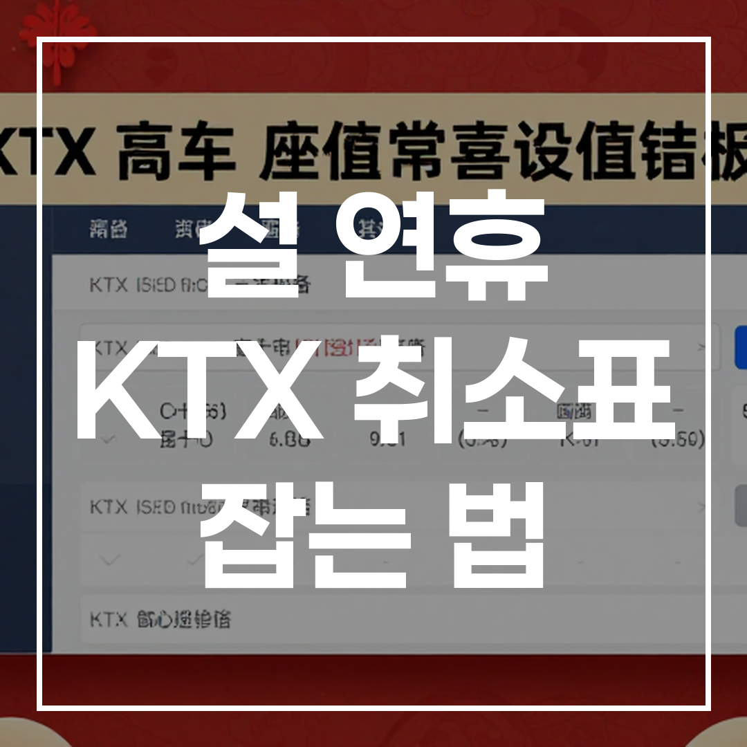 2026년 설 연휴 KTX 취소표 예매 가이드 썸네일