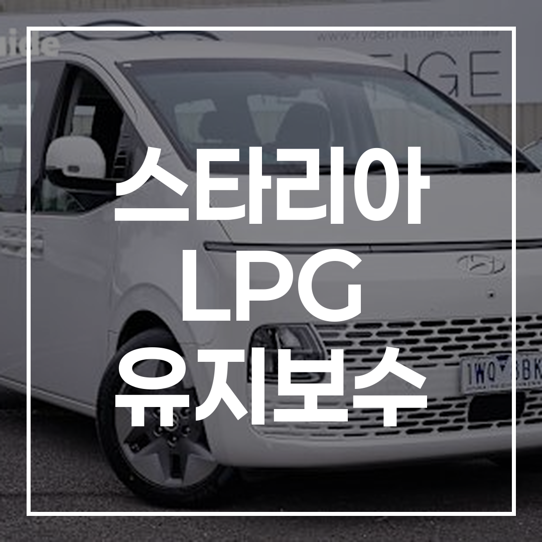 스타리아 LPG 차량의 외관과 유지보수 비용 관련 이미지
