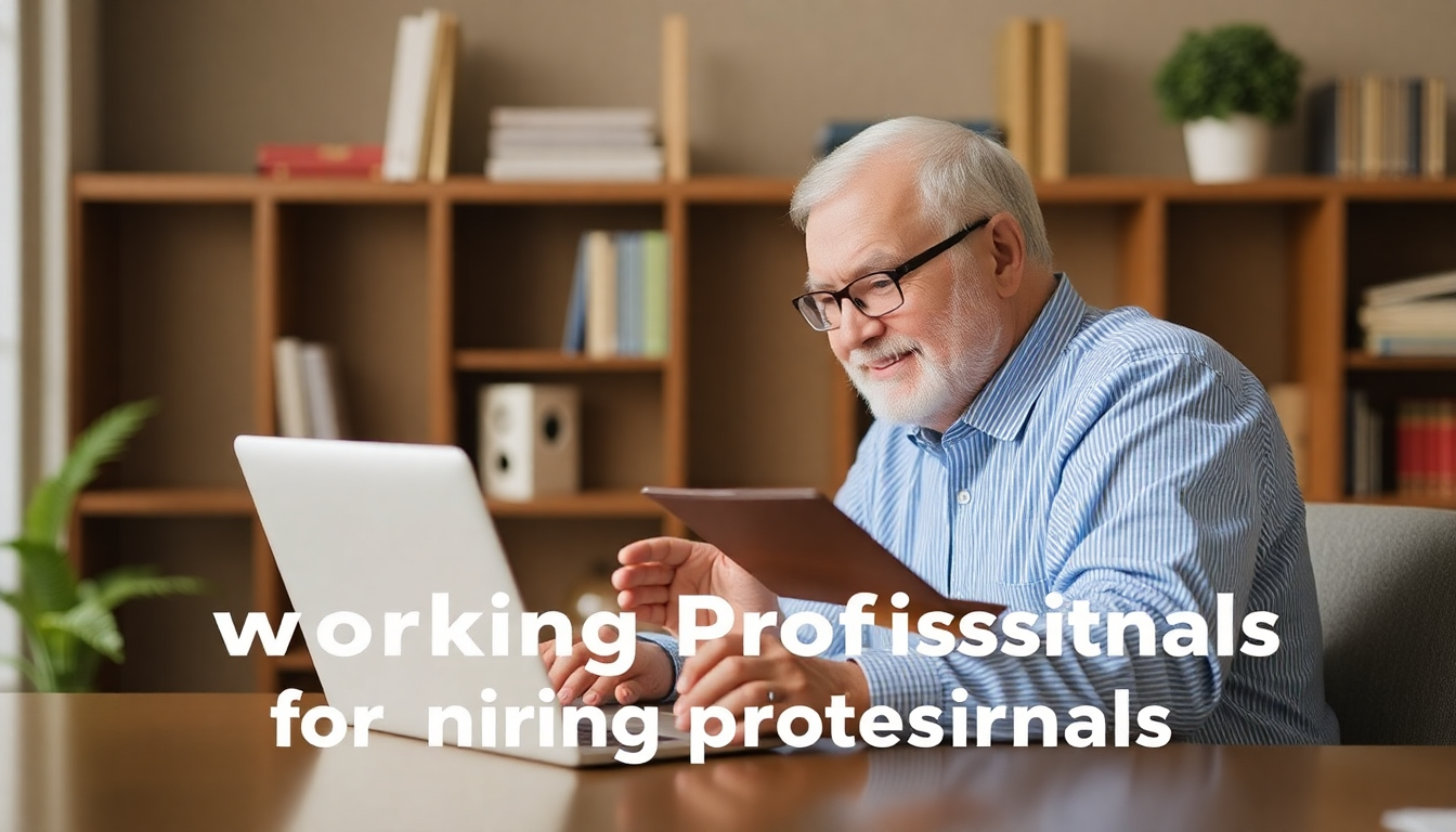 중장년층이 노트북으로 온라인 학습을 하는 모습