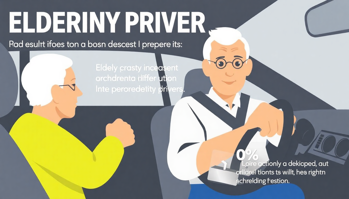 운전석에 앉아 조심스럽게 전방을 주시하는 노인 운전자