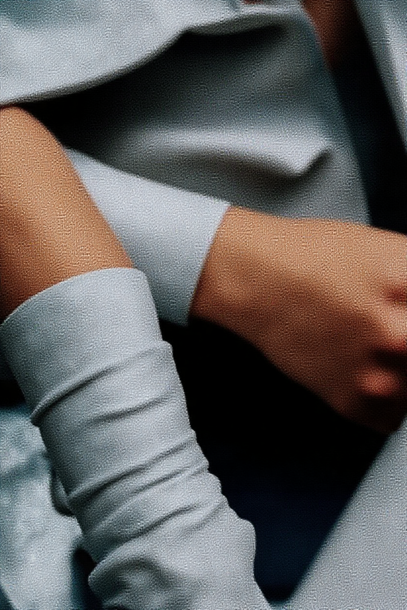 봄 결혼식 하객룩으로 파우더 블루 쉬폰 미디 원피스와 스카이 블루 크롭 트위드 재킷을 입은 30대 여성의 실사 이미지