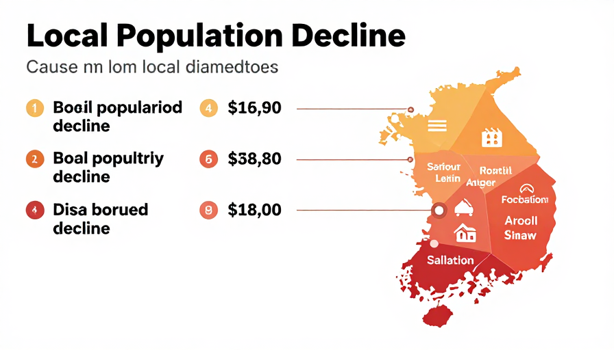 대한민국 지도가 붉은색으로 표시되어 지방 소멸의 심각성을 나타내는 그래픽