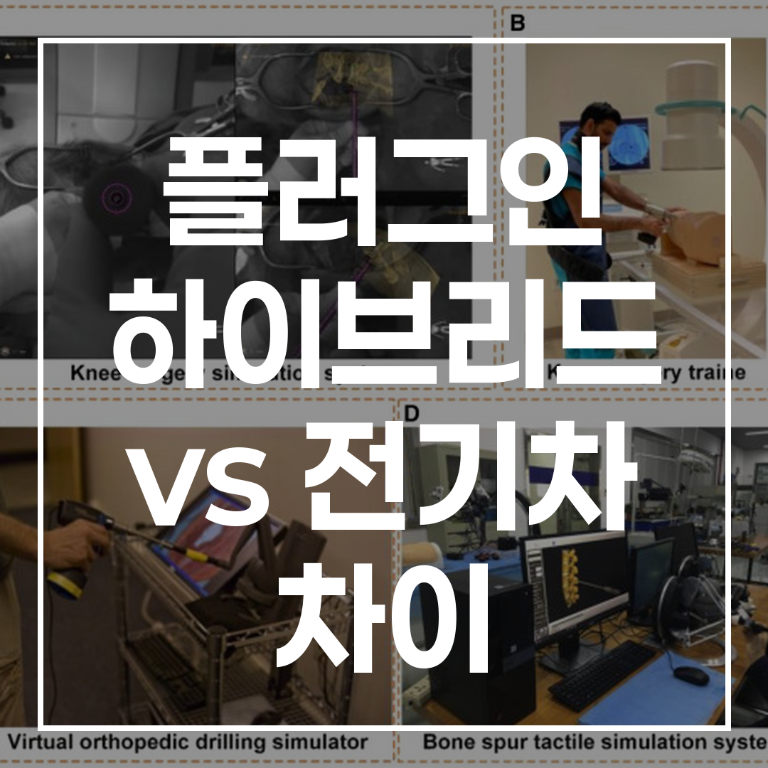 하이브리드 자동차와 전기 자동차의 차이점을 설명하는 인포그래픽 이미지
