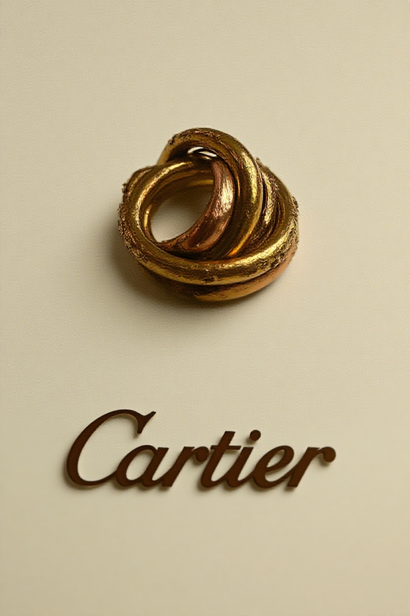 까르띠에 트리니티 반지를 여성 손에 착용한 모습