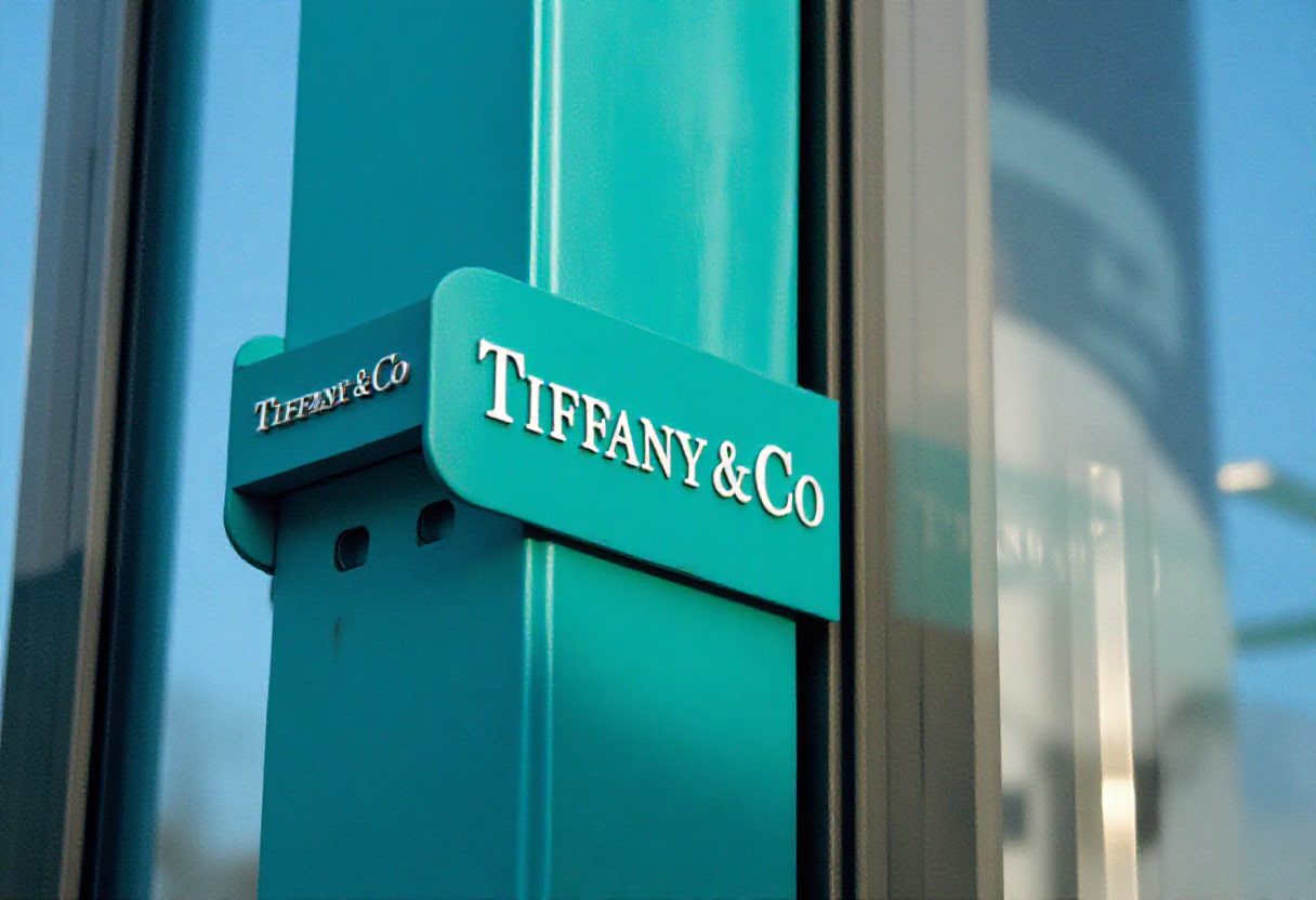 20대 여성이 18K 화이트 골드 티파니앤코 T 스마일 팔찌를 착용한 모습